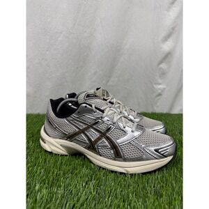 Asics Silver and Black Sneakers